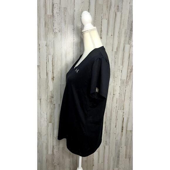 Under‎ Armour Women's Large Black V-Neck Short Sleeve Casual T-Shirt - Picture 5 of 6